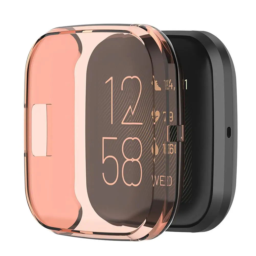 Для Fitbit Versa 2 ультра-тонкий анти-капля Мягкий ТПУ чехол для часов Замена умный защитный браслет полный защитный чехол - Цвет: Orange