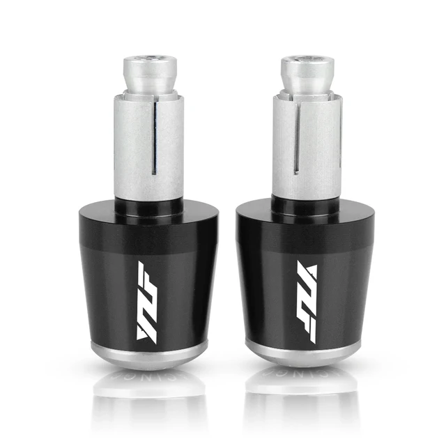 CNC 22MM Motorcycle Handlebar Grips Handle Bar Cap End Plugs For Yamaha YZF R1 YZF R6 YZFR6 YZF R125 YZFR15 R25 YZF R3 YZF R25 black sliver