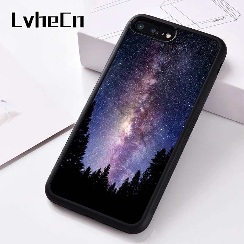 LvheCn Silicone Phone Case Cover For iPhone 6 6S 7 8 Plus 5 5S SE X XS XR 11 PRO MAX Milkyway Space Stars | Мобильные телефоны и