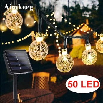 

50 LEDS Solar LED String Lights Outdoor Fairy String Lamp Christmas Used for Home Cabinet Bedside Wedding Garden Decoration