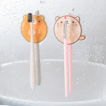 

Strong Multi-function Suction Wall-shaped Toothbrush Holder Bathroom Brush Holder Unperforated Toothbrush Toothpaste Holder