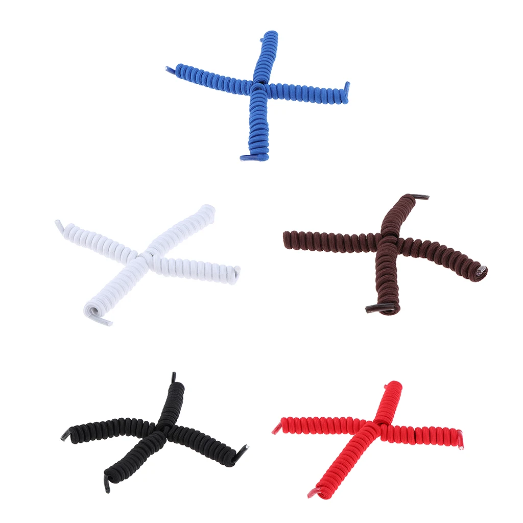 5Pairs/pack No Tie Elastic Shoe Strings Shoelaces Lazy Spring Shoe Laces for Men Women