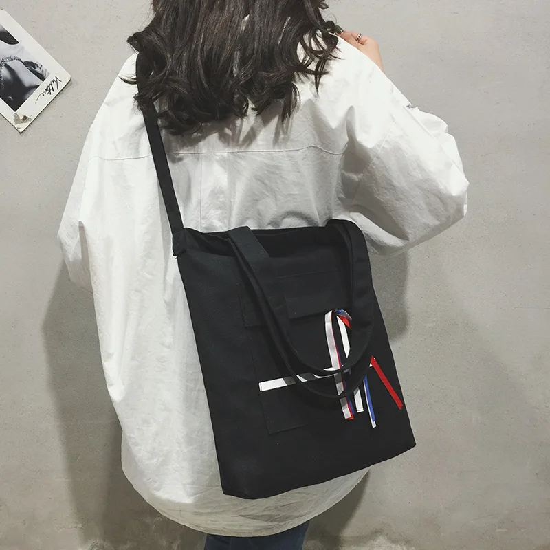 Micro for Canvas Handbag Bag Women's New Style Korean-style Versatile Over-the-shoulder Bag Students Harajuku College Style