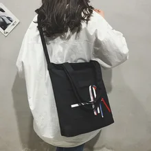 Микро-текстильная сумка через плечо женская стиль корейский Стиль Универсальная сумка на плечо, для студентов Harajuku стиль колледжа