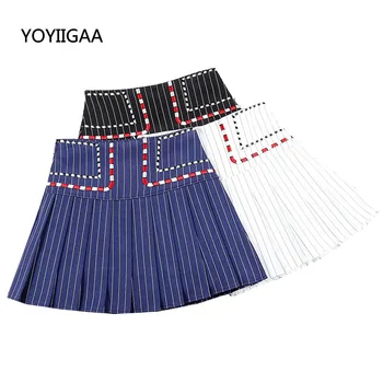 

Stripe Pleated Satin Skirt Summer Spring High Waist Pleated Mini Skirt Women's Fashion Slim Waist Casual Skirts School Vacation
