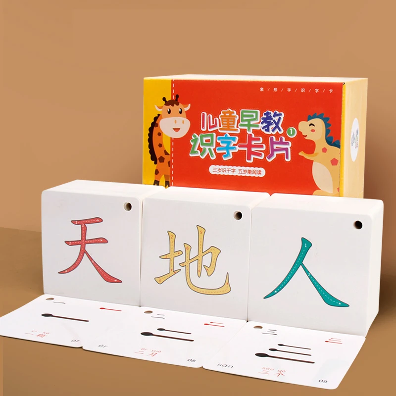 

2Boxs/set Baby Chinese Character Card Books Reused Beginners Picture Children's Early Education Learning Teaching Practice Card