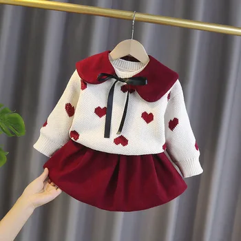 

2020 Fall Winter Baby Girl Clothes Outfits Sets Princess Sweater +Skirt 2Pcs Baby Suit for Infant Baby Girls Clothing Sets