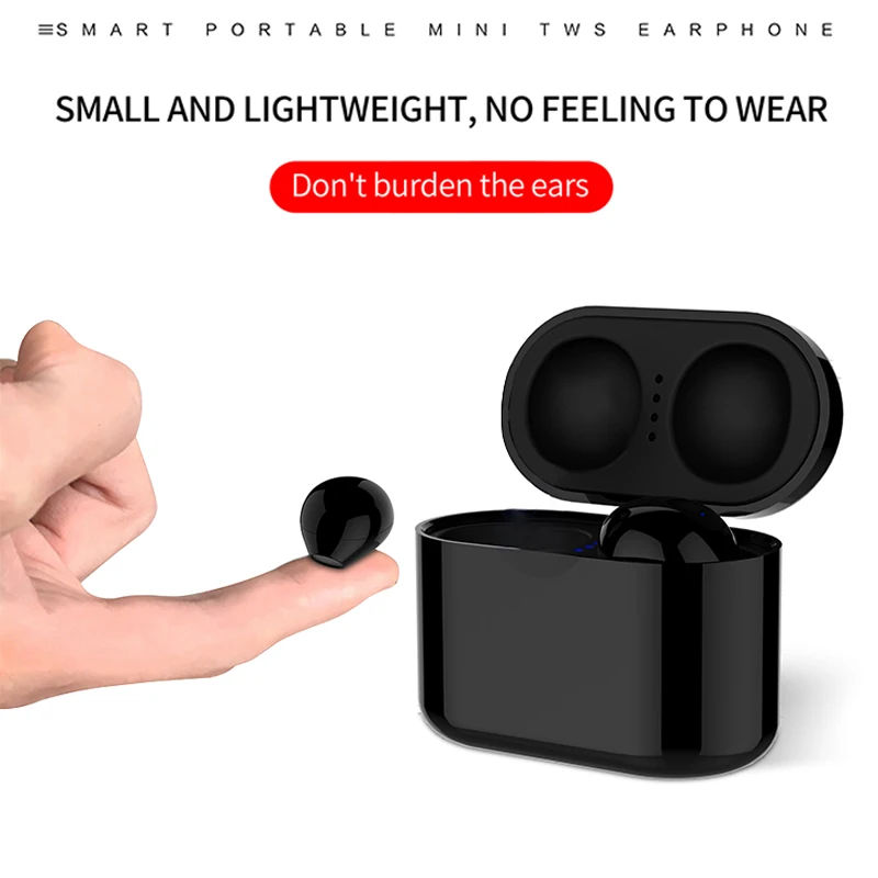 

X21 Ultra Small Mini Hidden Wireless Bluetooth Earphone Built In Earphone Portable Charging Case Earbus LED TWS Sport Headset