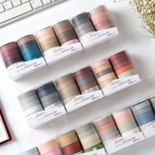 

10pcs/lot Fall Rainbow Masking Tape Set Crafts and Scrapbooking Paper Decor Japanese Stationery Tape Office Supplies