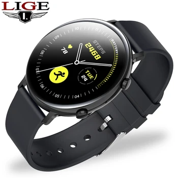 

LIGE Fashion Smart Watch Men Women Bluetooth Dial＆Answer Call Fitness tracker 1.28" Full touch screen ECG waterproof smart watch