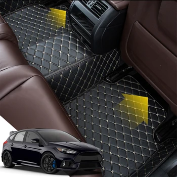 

Car Floor Mats Set Leather Cover Mat Styling Foot Protector Pad Automobile Accessories For Ford Focus 3 Gen 2011-2017 5Seats LHD