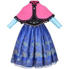 Платье для девочек, платье Снежной Королевы для костюмированной вечеринки, платья принцесс Эльзы, костюм Анны, детская одежда, одежда для детей