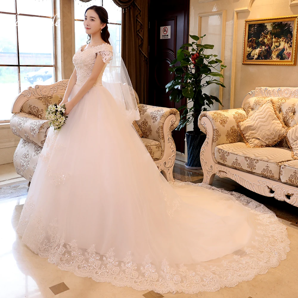 

Fansmile Robe de Mariee Vestido De Noiva Ball Gown Wedding Dress 2020 Princess Puffy Wedding Gowns FSM-134T