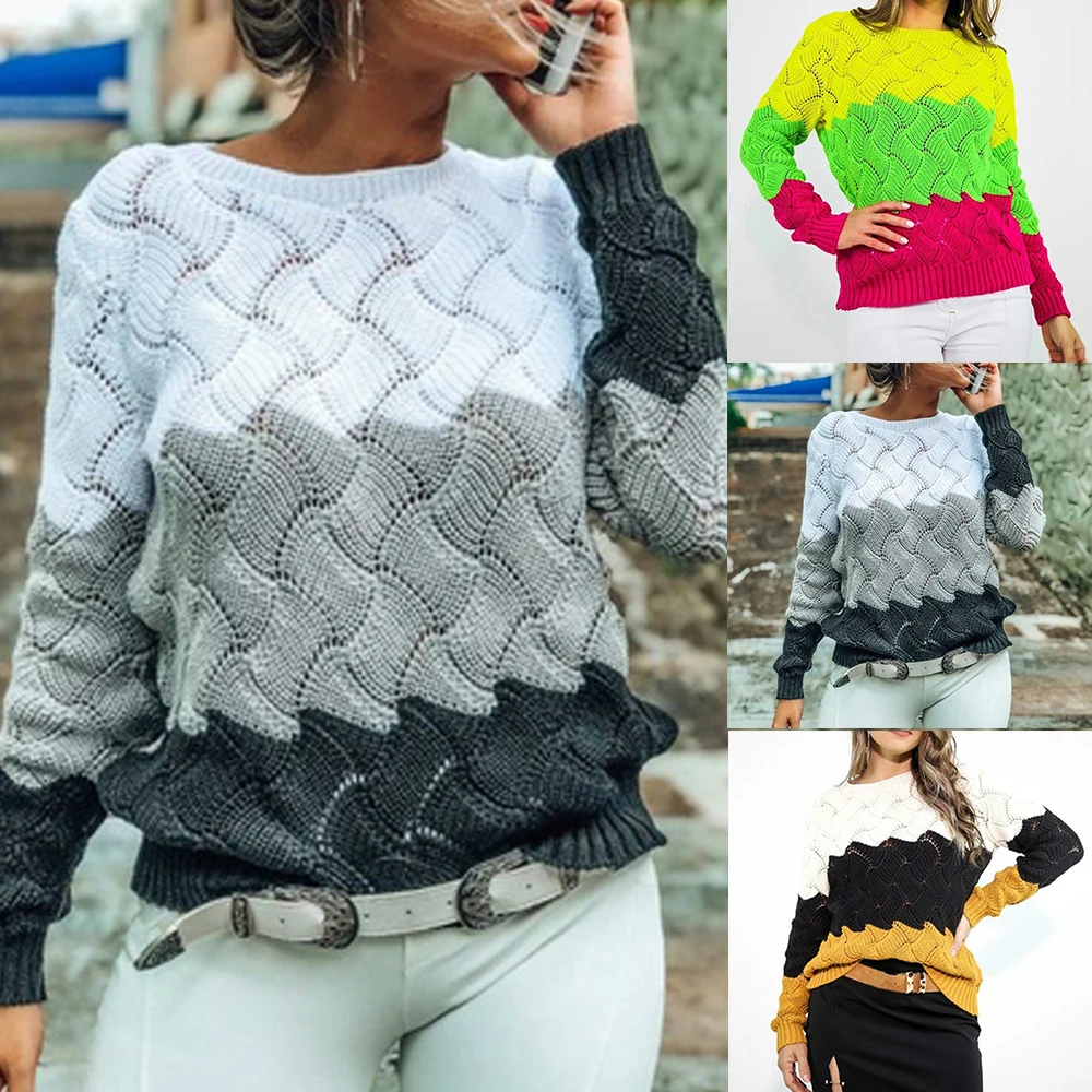 Женские пуловеры зима-осень новые свободные джемперы с длинным рукавом модная