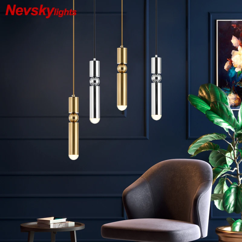 

Modern silver pendant light bedroom gold hanging led lamp Kitchen led fixtures bathroom pendant lighting corridor bedside lamps