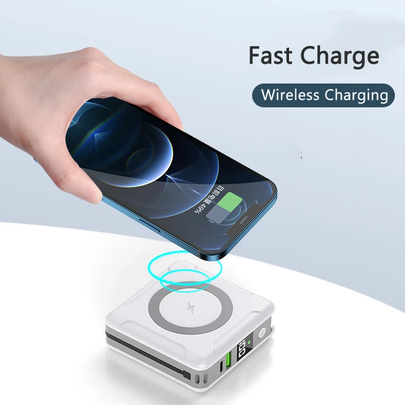 10000mAh Power Bank Fast 15W Magnetic Wireless Charging for iPhone 12 12pro max 12mini Powerbank built in Cable Plug Poverbank wireless power bank Power Bank