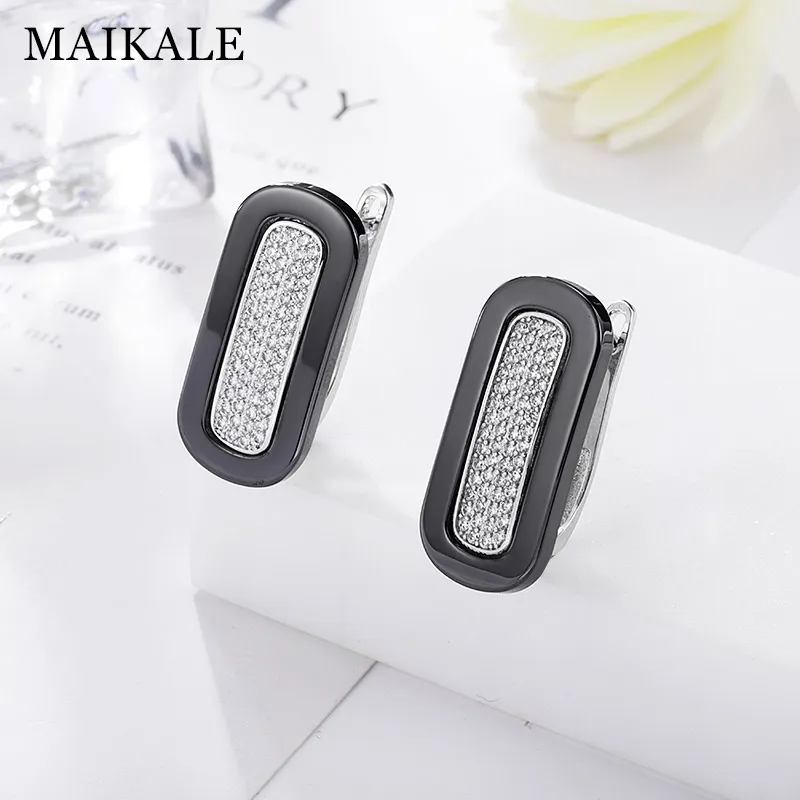 Женские квадратные серьги MAIKALE большие медные с золотым покрытием и кубическим