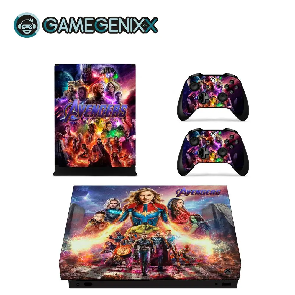 GAMEGENIXX виток винилопласта с наклейкой для консоли Xbox One X и 2 контроллера-Мстители