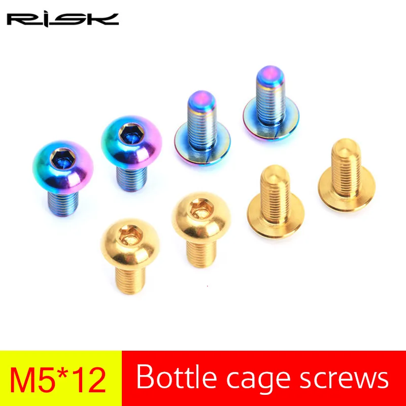 RISK 2 шт. держатель для велосипедной бутылки крепежные болты TC4 Титан M5* 12 велосипедный насос крепежный винт с шайбой для держатель бутылки для велосипеда фиксация