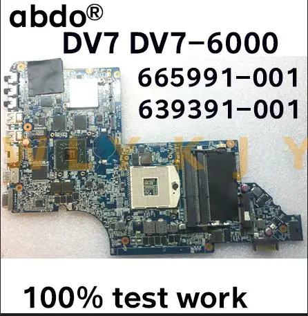 Материнская плата для ноутбука HP Pavilion DV7 639391-001 665991-001 PGA989 HM65 GPU HD 6770 м DDR3 100%