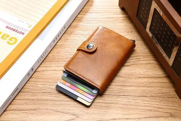 Безопасный Rfid защищенный кошелек противомагнитный Противоугонный RFID алюминиевый банк Кредитная карта Gemeer импортный автоматический