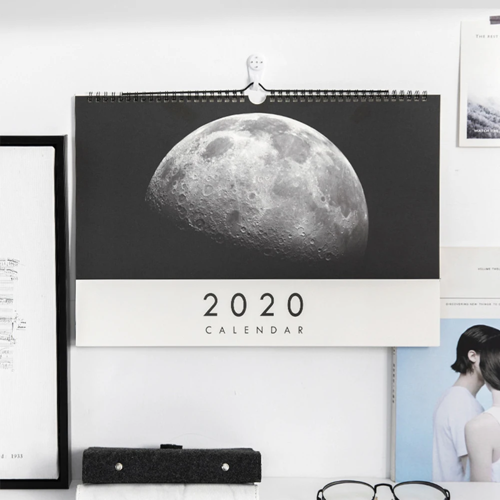 Half Moon A3 Домашний декор, ежемесячный ежедневник, ежедневник, годовой график, дата, сетка, настенный календарь, мрамор, планета, стиль, органайзер, проволочный - Цвет: Half Moon A3
