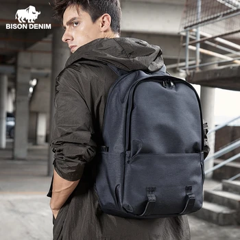 

BISON DENIM Business Men's Backpack USB Charging Office Work Backpack 17" laptop Daypack Men's Shoulder Bags for Work N2872