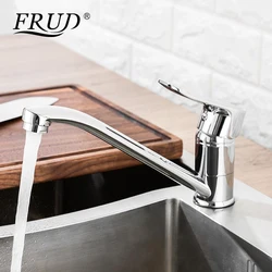Frud Kitchen Sink Faucets Zinc Alloy Chrome Basin Faucet Deck Mounted Water Mixer Taps R49101