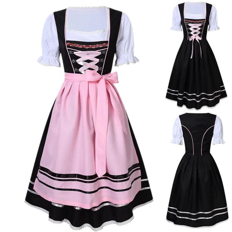 Взрослый женский пиво oktoberfest костюм горничной Bavarian Dirndl пивная девушка костюм немецкая девка фантазийный платье