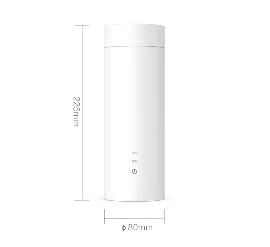 Xiaomi портативная дорожная 300 Вт электрическая бутылка с умным контролем температуры 400 мл Термос-чашка термосы 304 нержавеющая сталь - Цвет: Белый