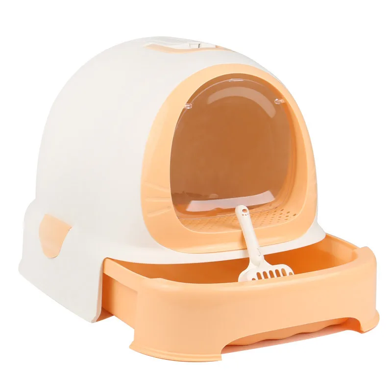 Orange Домашнее животное кошка полностью закрытый ящик Тип кошка тарелка песочного цвета бассейна белье для девочек коробка - Цвет: Orange