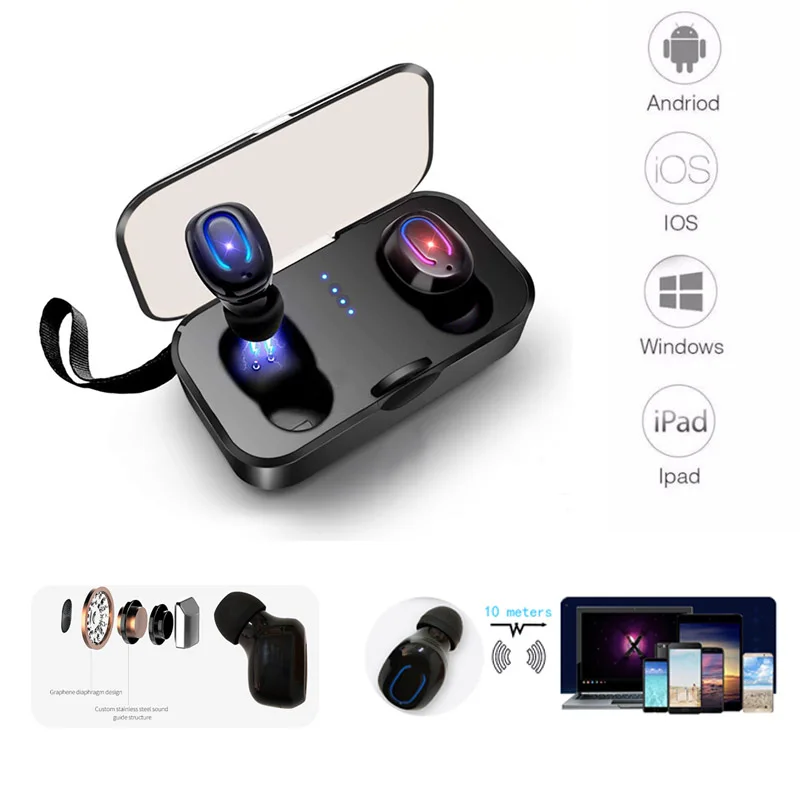 

Bluetooth 5.0 Earphone With Charging Box for Xiaomi mi 5 5x 5s 6 6x 6a 6pro 8 se 9 se max 2 max 3 note 2 note 3