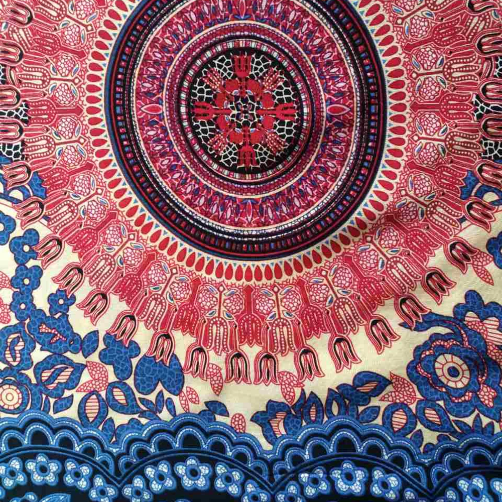 Dashikiage Новая Мода Африканский Дашики синий хлопок Аппликации блесток Элегантный тонкий Африканский женское платье