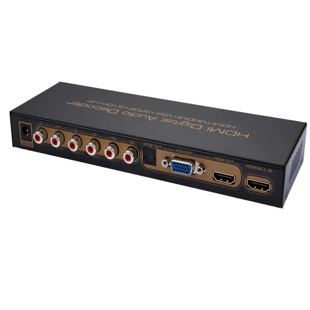 Новое поступление NK-51S 1080P HDMI в HDMI VGA SPDIF 5.1CH цифровой многоканальный аудио декодер для планшетных ПК Аксессуары