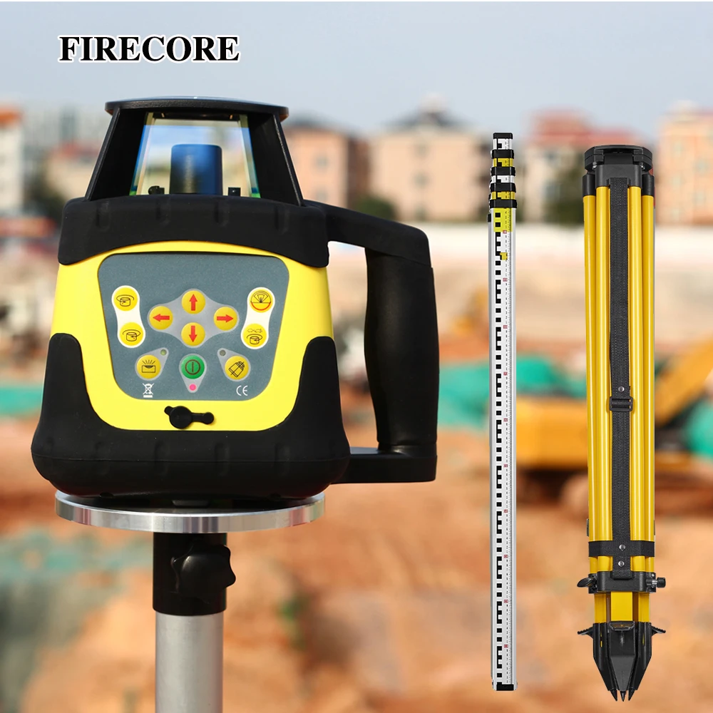

FIRECORE Automatic Self-leveling High Accurate Red/Green Rotary Laser Level + 5M Tower Ruler +1.6M Tripod