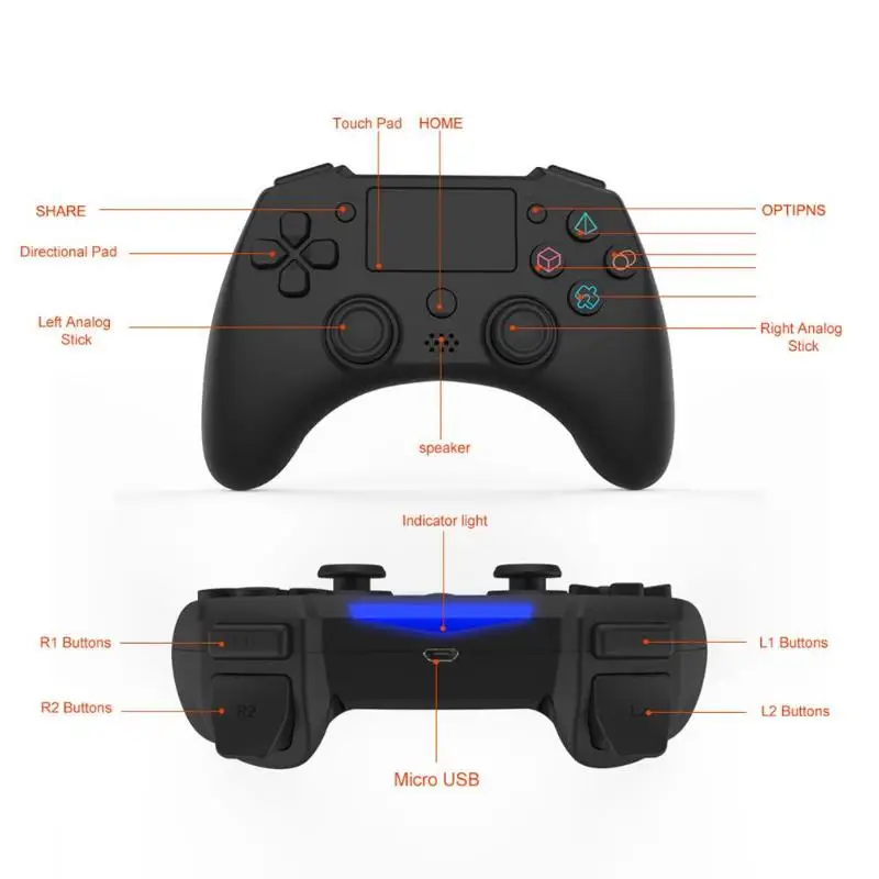 Беспроводной Bluetooth игровой контроллер Джойстик Геймпад контроллер ж/динамик микрофон Функция для PS4 PRO тонкая игровая консоль