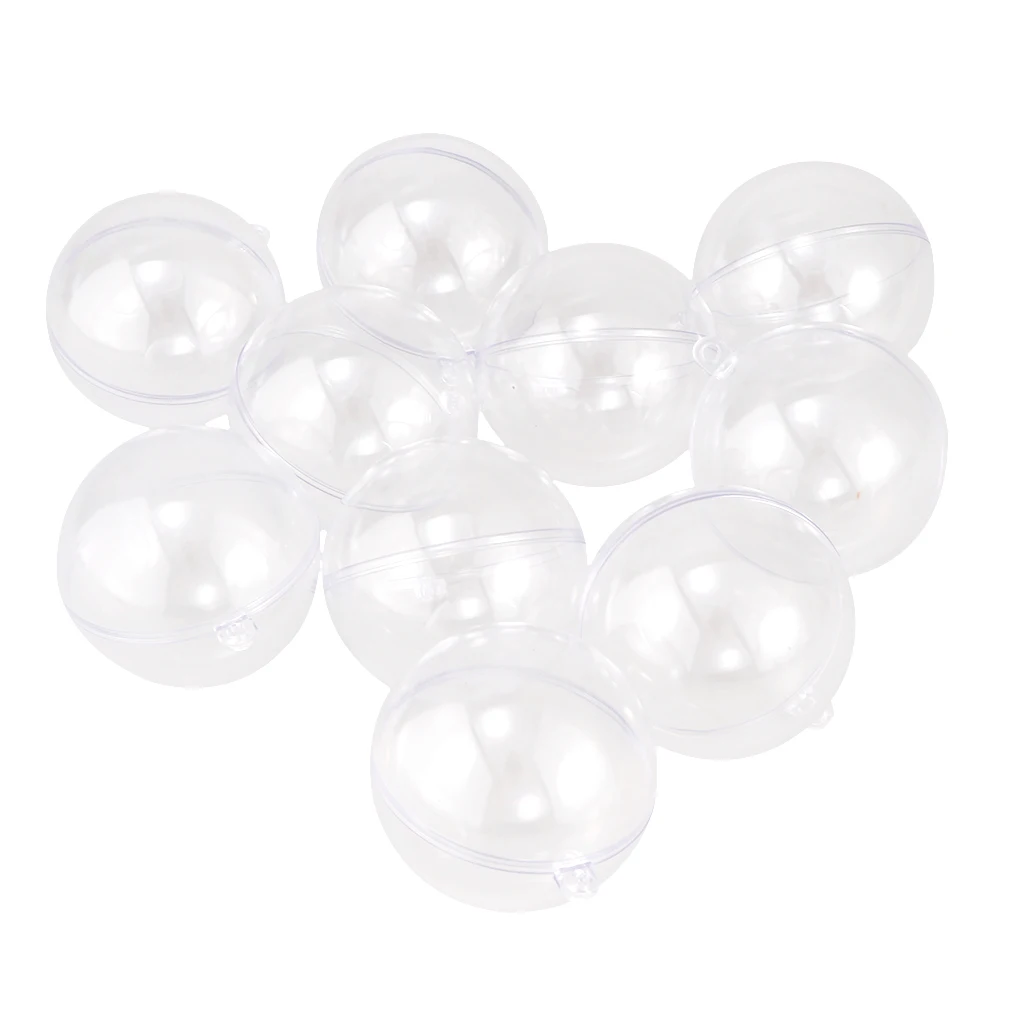10pcs Clear Plastic Balls Fillable Ball Party Ornament Christmas Tree Hanging Candy Box DIY Crafts Gift Decorations 3 4 5 6cm