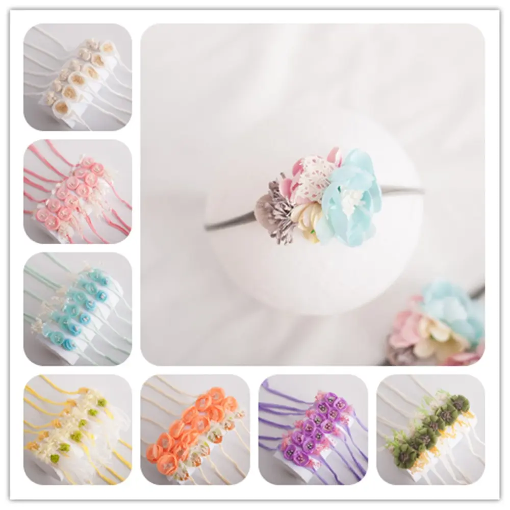 

Astic headband with flowers for baby girl baby photography accessories photo head accessories