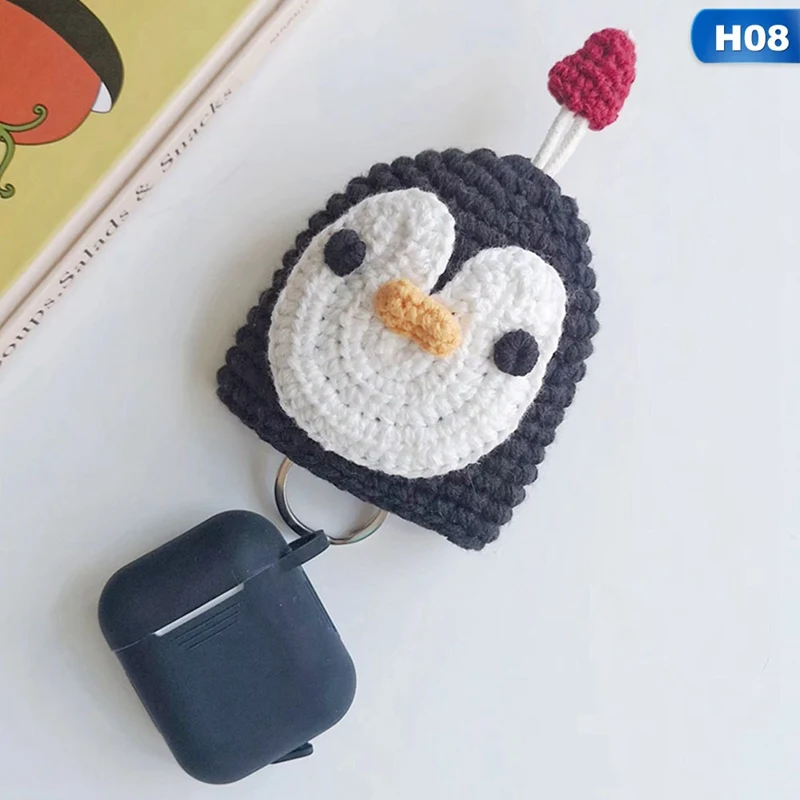 Защитный Трикотажный чехол для Airpods ручной работы с милым мультяшным вязаным шерстяным протектором для Apple air pods антиосенние аксессуары - Цвет: 8
