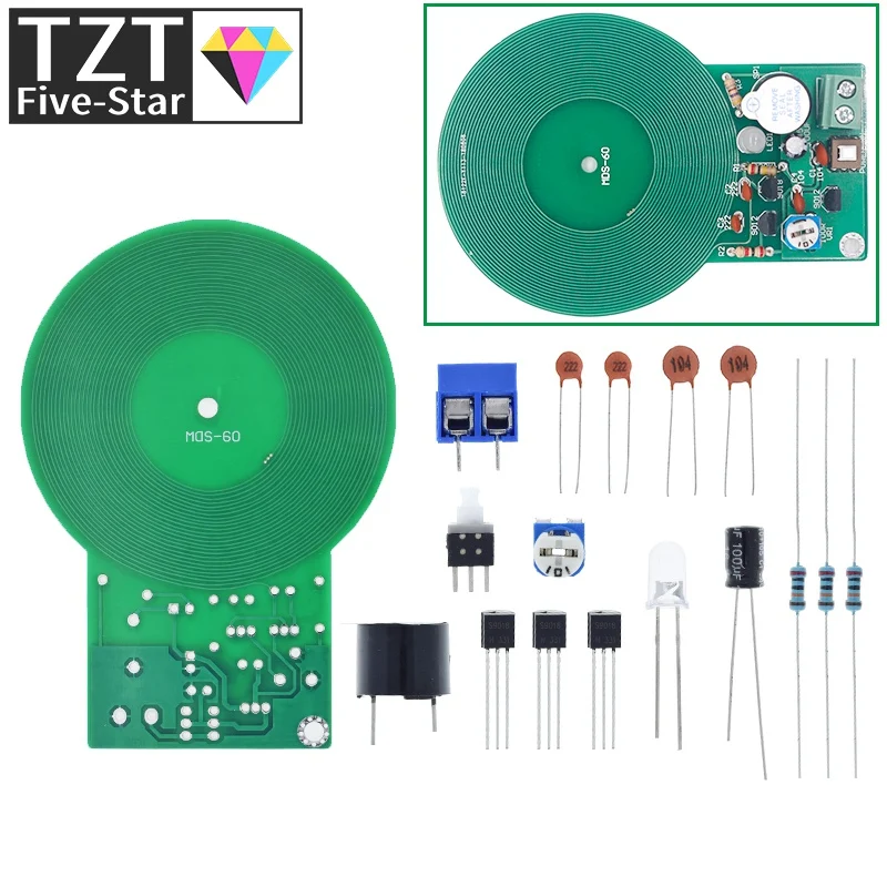 TZT Metalldetektor-Set Elektronik-Bausatz DC 3V-5V 60mm Berührungsloser Sensor-Platinenmodul DIY Elektronik-Teil Metalldetektor DIY-Kit – Detail 11