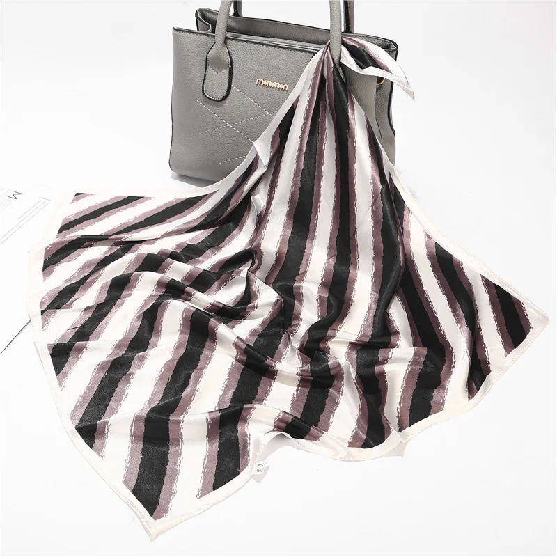 60*60 см квадратный шелковый галстук для волос новые элегантные женские клетчатые