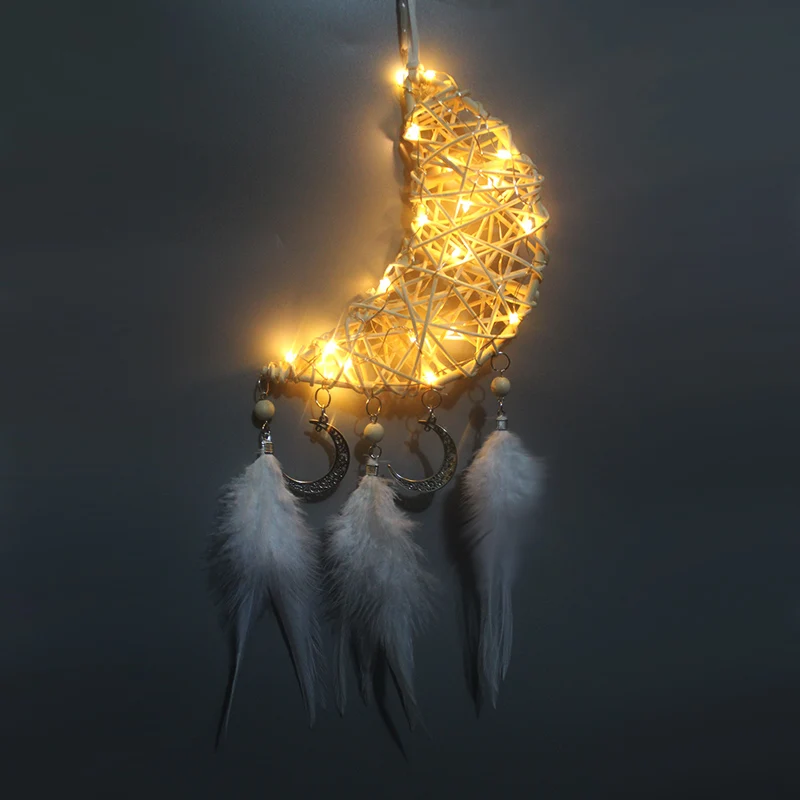 Ловец снов LED освещение перо девушка комната колокольчик спальня романтическое