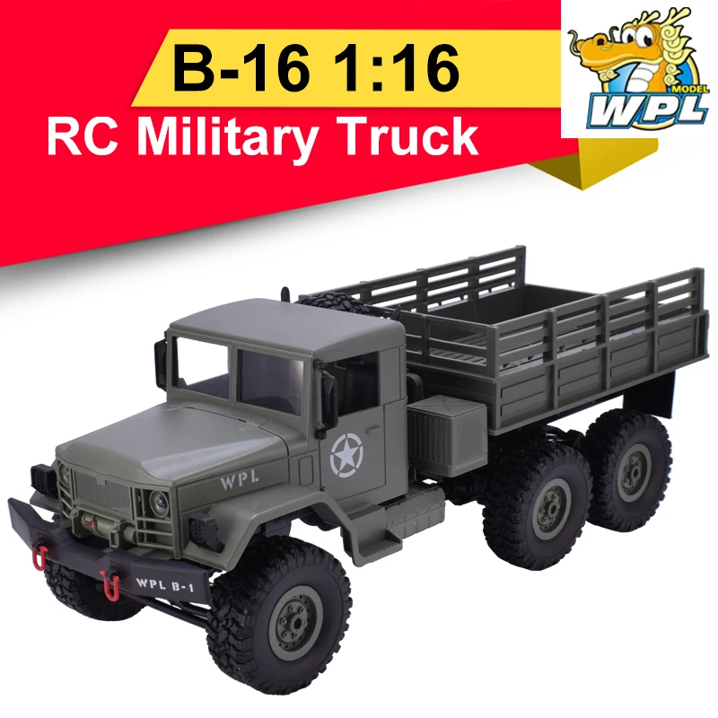 WPL B-16 1:16 RC военный грузовик автомобиль 2,4G 6WD пульт дистанционного управления внедорожные гонки со светом RTR с передатчиком для детей игрушки подарок