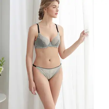 

Thin Lingerie Set See Through Stylish Hot Fancy Young Girls Ladies Underwear Sets Sexy Women Transparent Lace Bra Panty Set