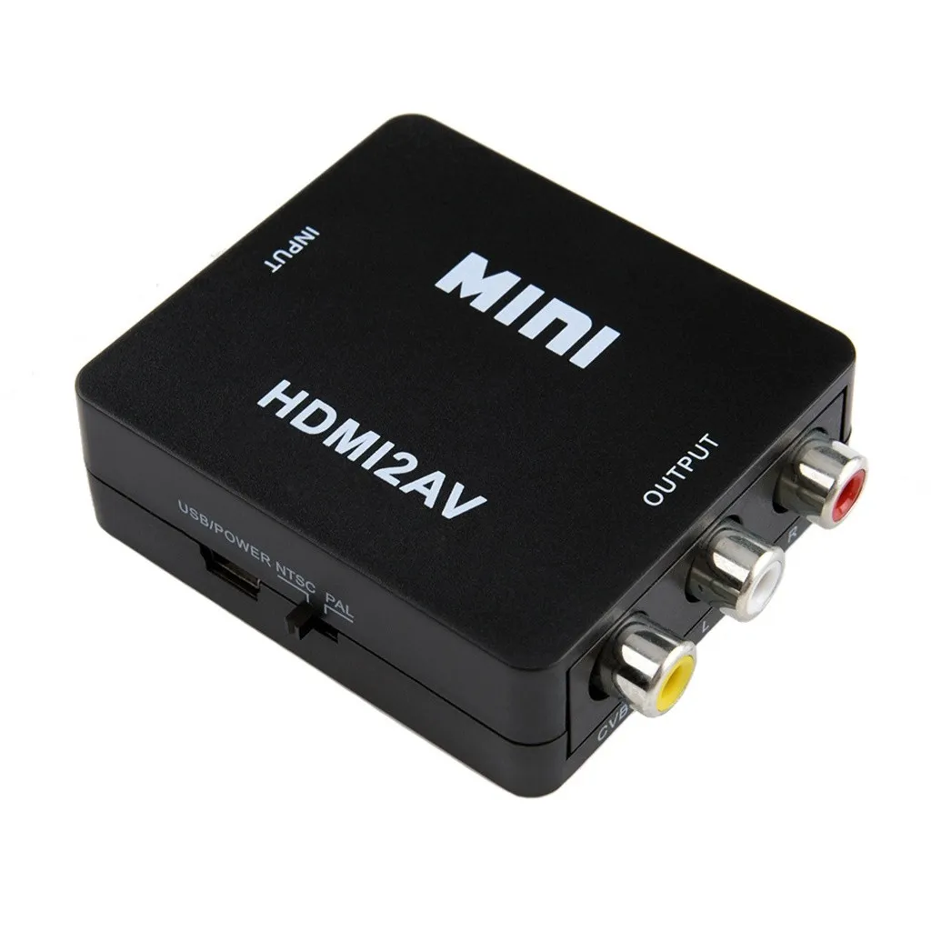 HDMI в RCA мини композитный 1080P Аудио Видео AV CVBS адаптер конвертер для ТВ низкой мощности без адаптера питания профессиональный конвертер