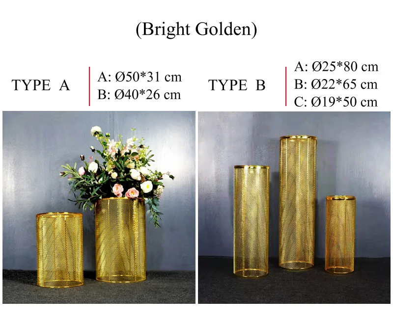 Bright Golden Гальваническая стойка сетки Свадебный дисплей реквизит вечерние украшения железная дорога руководство Свадебный сценический макет окна дисплей реквизит - Цвет: Bright Golden