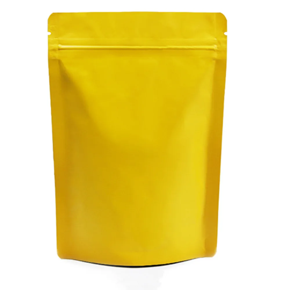 

100Pcs 3 Matte Colors Pure Aluminum Foil Stand Up Zip Lock Package Bag Doypack Mylar Ziplock Food Crafts Packaging Pouch 13x18cm