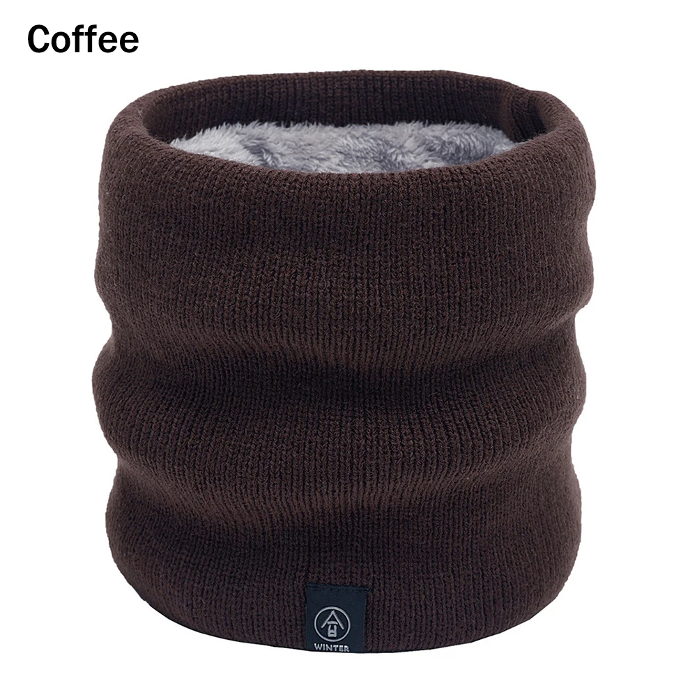 coffee 1 шт. унисекс зимний теплый вязаный шарф двухслойный мягкий флисовый подкладка толстая шея теплая кольцевая петля шарфы шаль палантин аксессуары - Цвет: coffee
