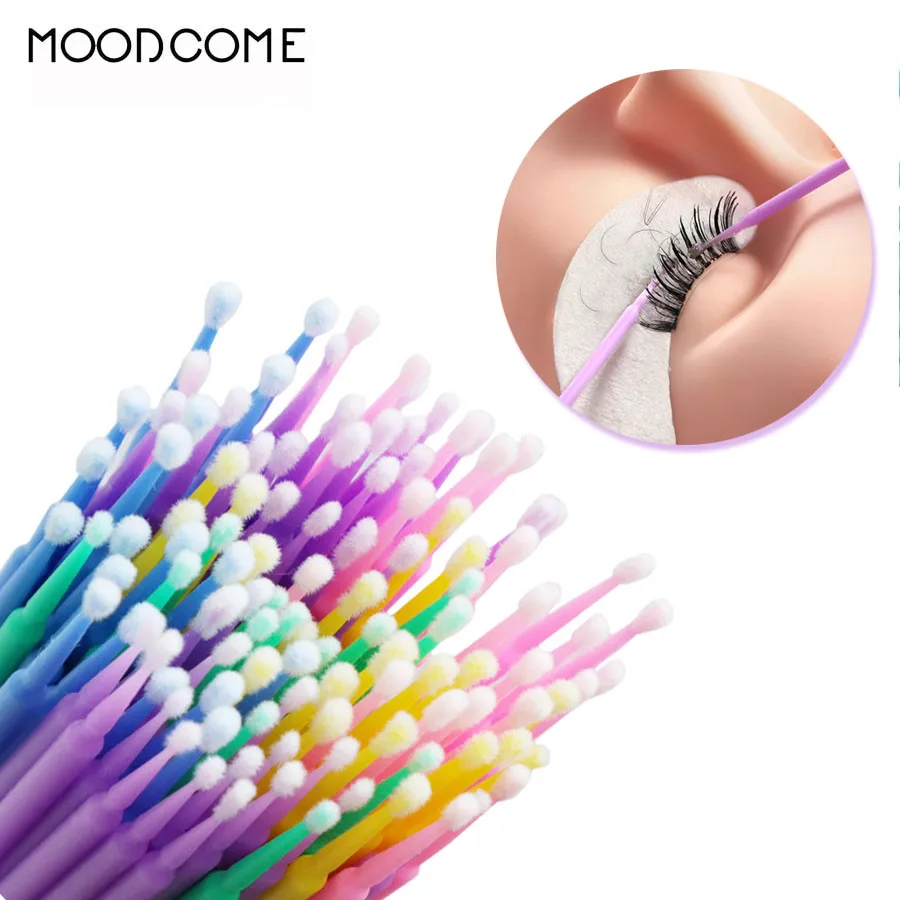 

Individual 100 PCS Clean Brush Microfiber Tips Eyelash Dedicated Disposable Applicators Mascara Brush Eyelash Make Up Tools