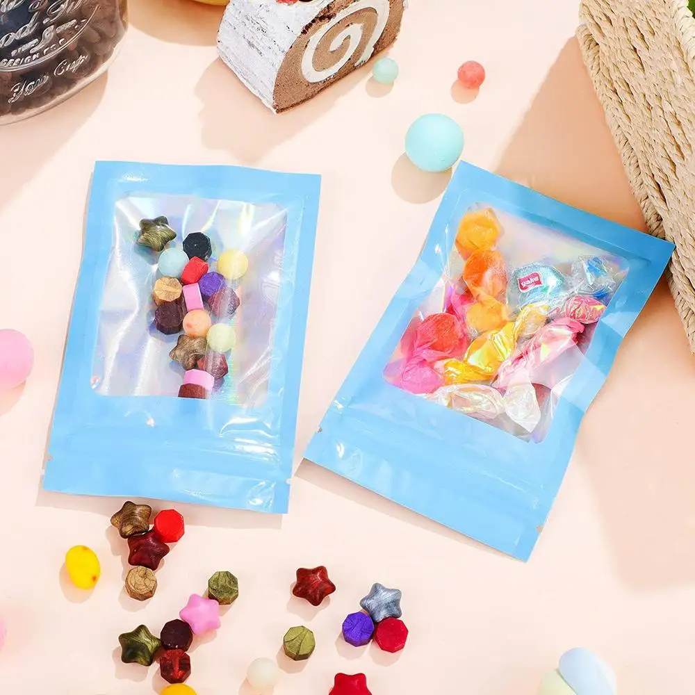 100PCS Laser Thicken Plastic Aluminum Foil Ziper Lock Packaging Bag  Resealable Jewelry Necklace Bracelet Storage Pouch Food Bag 6